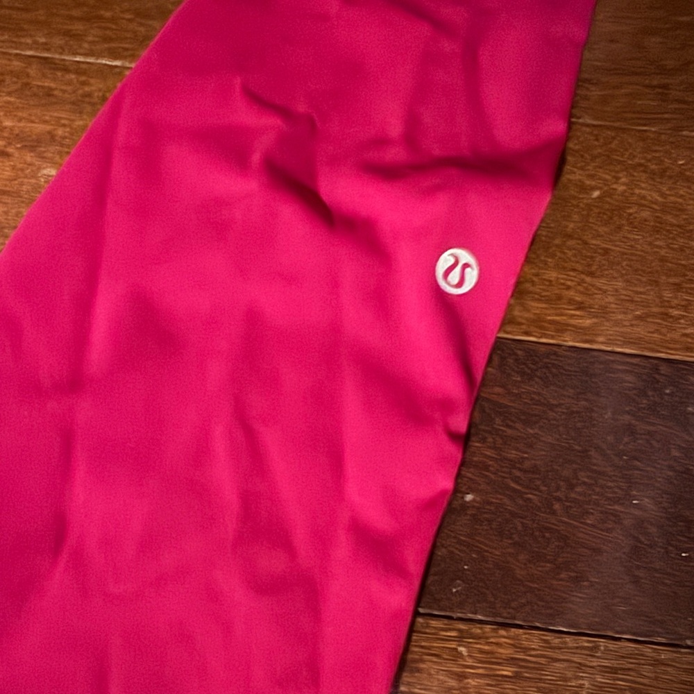 Red Leggings Solid Fabric Full-Length - image 3